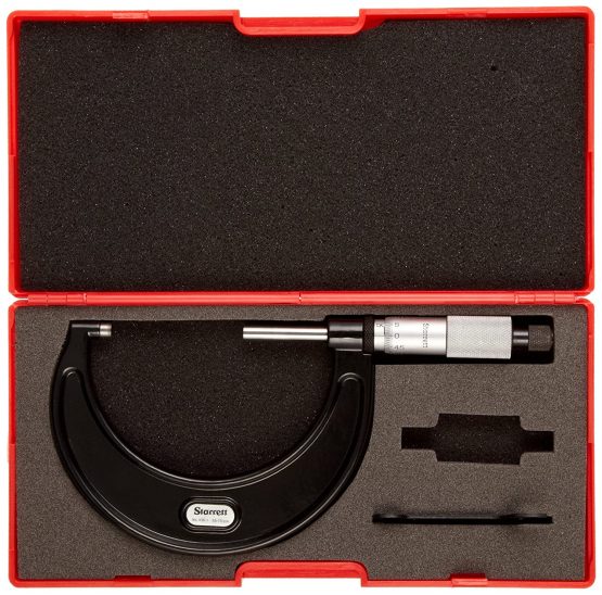 Starrett 436.1MXRL-50 Outside Micrometre, Ratchet Stop, Lock Nut, Carbide Faces, 25-50mm Range, 0.01mm Graduation, -0.002mm Accuracy - Image 2