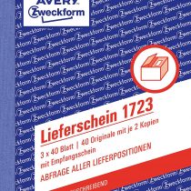 AVERY Zweckform 1723 Delivery Note with Reception Note (A6, 3 x 40 Sheets, Self-Cribling with Coloured Copying, for Requiring All Delivery Positions) White/Yellow/Pink
