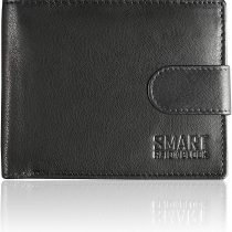 Koruma Mens Premium Genuine Leather Horizontal Wallet Smart Credit Card Blocker and Coin Pocket with RFID TUV Certified – Black 3-in-1 Wallet