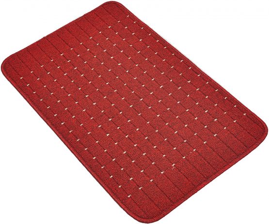 Dandy by William Armes, Stanford Small Rug Washable Kitchen Mat, Red with Cream, 80 x 50 - Image 2