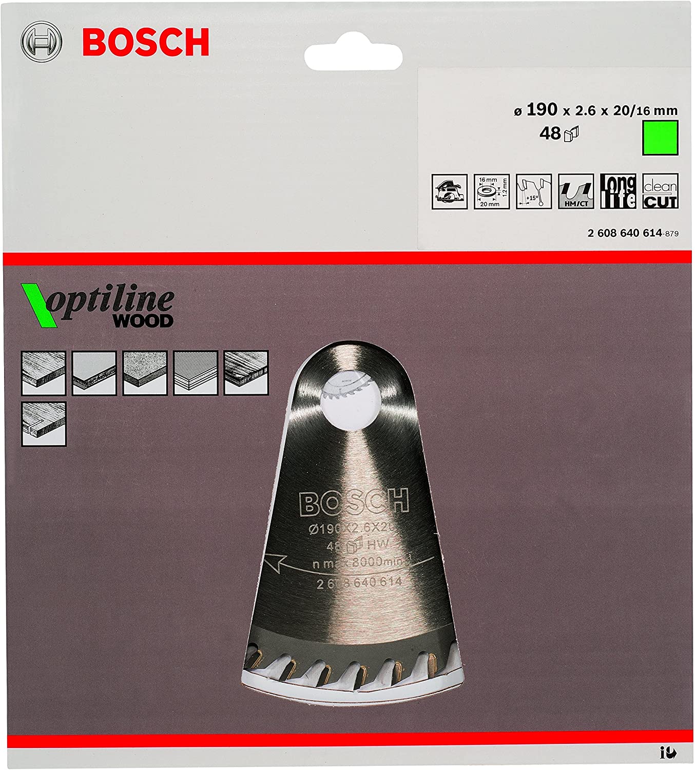 Bosch 1x PRO Wood Circular Saw Blade for Corded Hand-Held Circular Saws (for Softwood Hardwood, diameter mm - Image 2