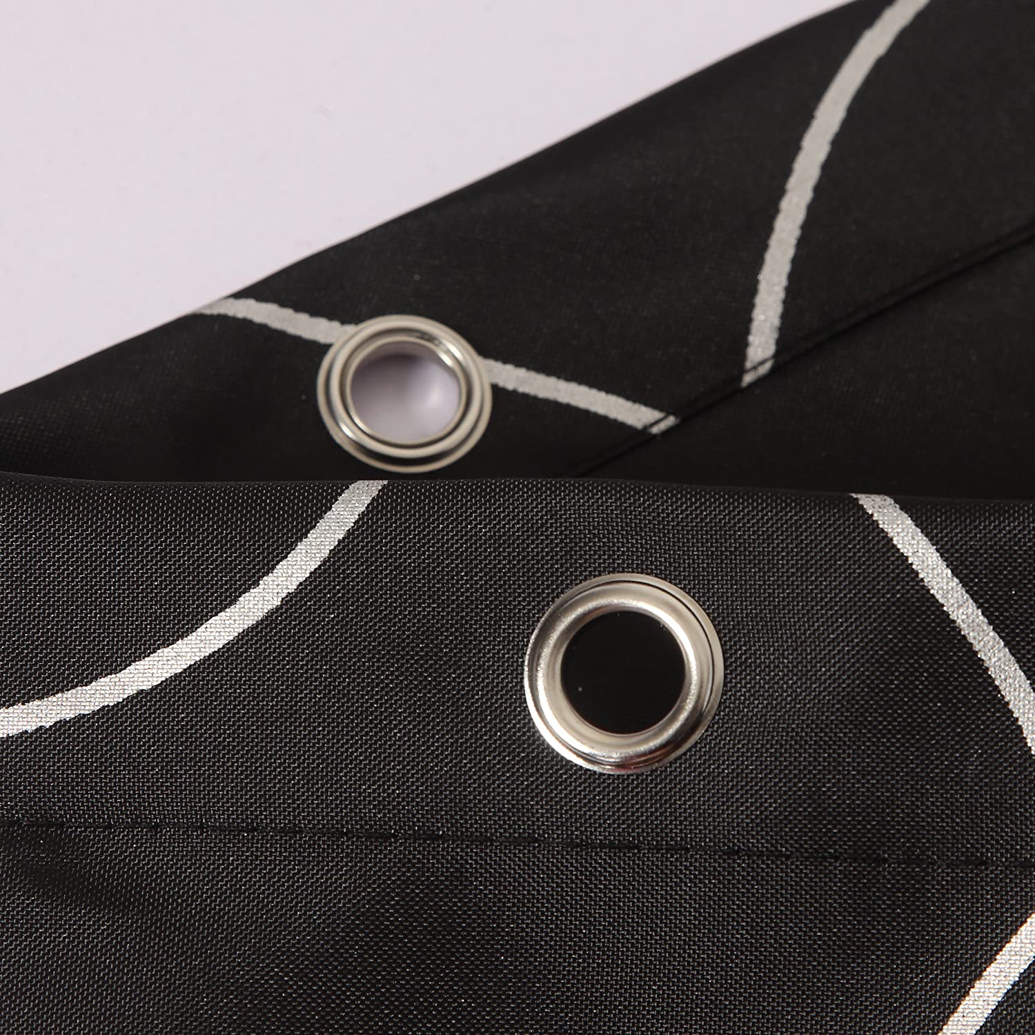 Sfoothome Polyester Fabric Shower Curtain Waterproof/No Mildews Bathroom Shower Curtains,Black Siliver Circle (180 * 200 CM) - Image 3