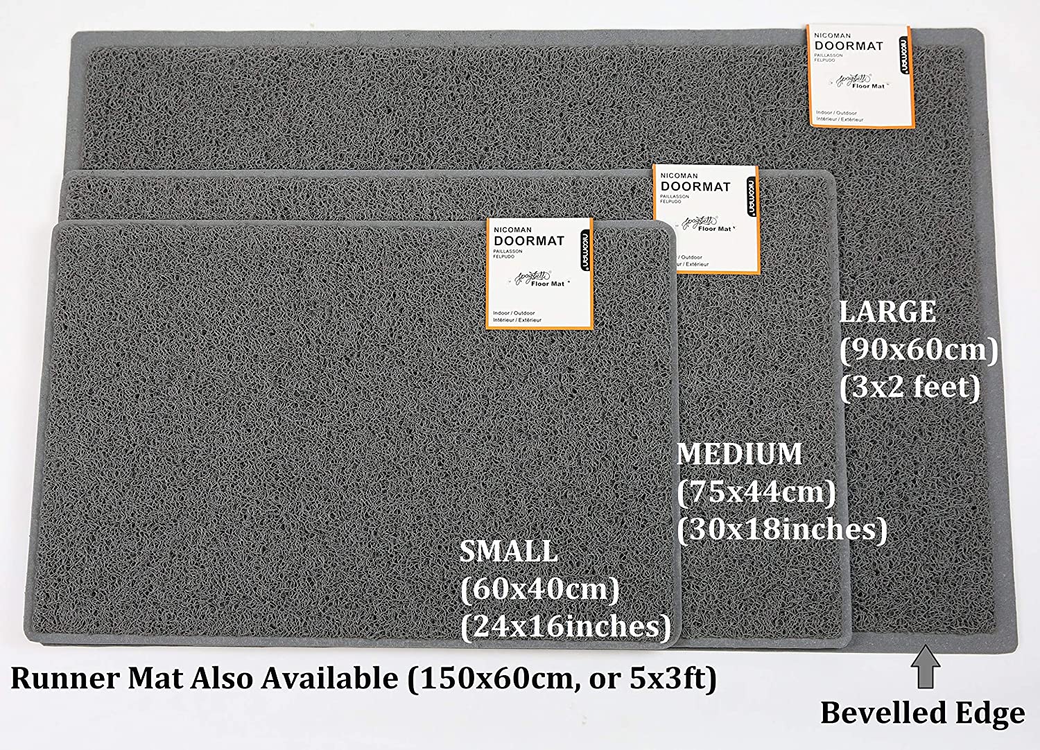 Nicoman Dirt-Trapper Barrier Door Mat Heavy Duty Outdoor Indoor Floor Matt(60x40cm,Blue), 46 x 91 cm (Rectangular) - Image 2