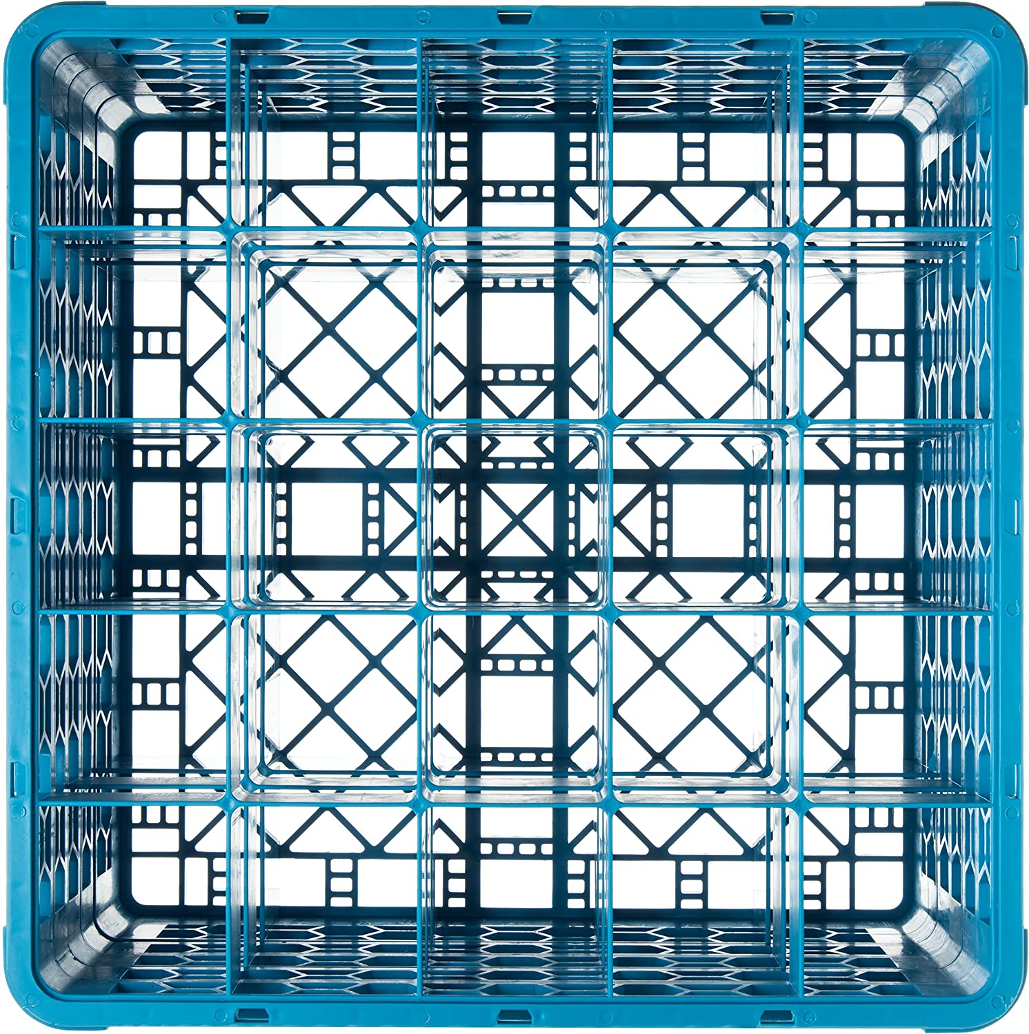 Carlisle Warewashing, CARG25-414000-B01001, 25 Compartment Glass Rack + 4 Extenders (Box of 1), Carlisle Blue, 10.3" w/ 3 Extenders - Image 2