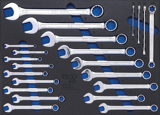 BGS 4012 | Tool Tray 3/3: Combination Spanners and E-Type Spanners Assortment | 22 pcs.