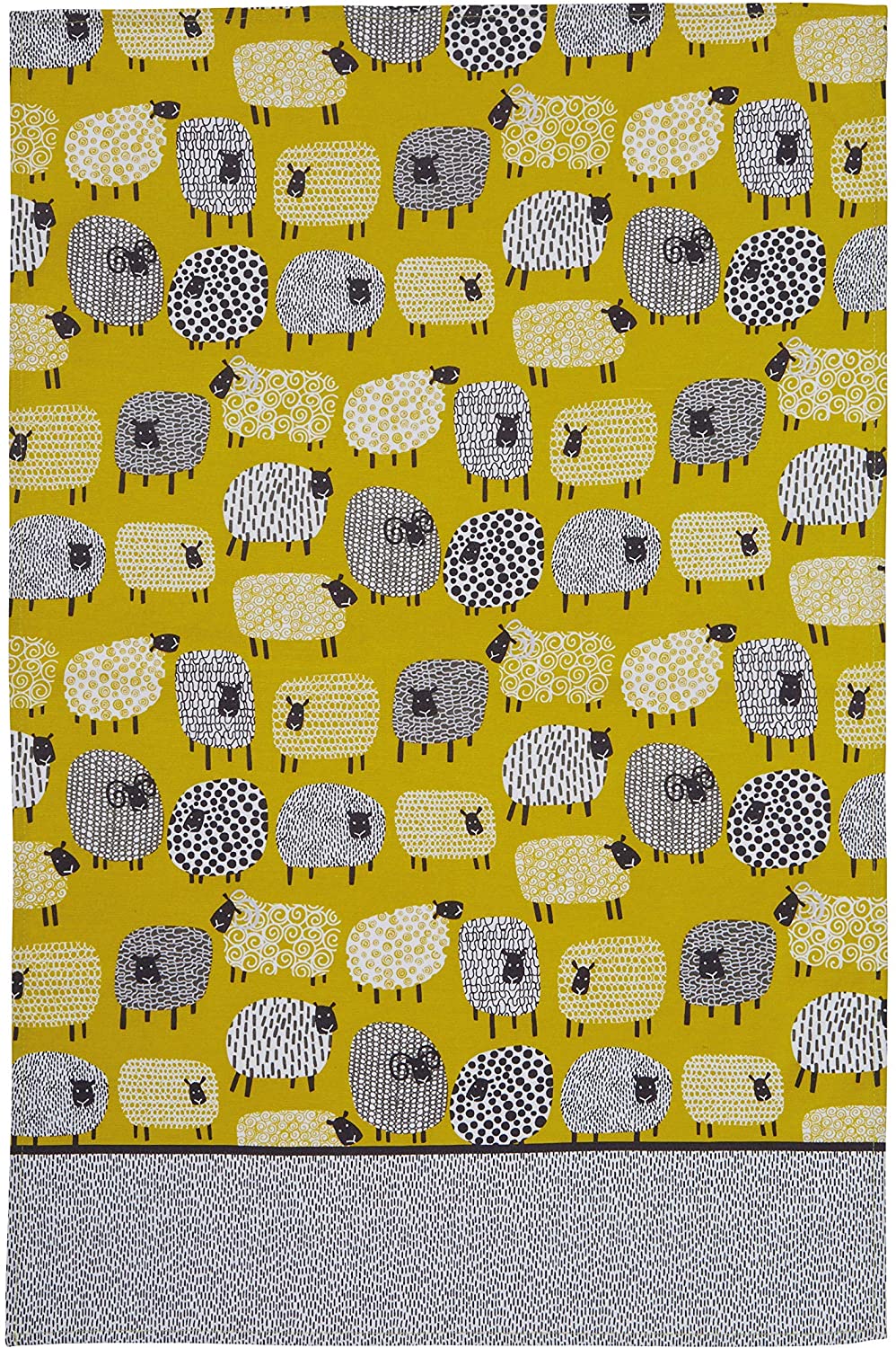 Ulster Weavers Dotty Sheep Tea Towel, 100% Cotton, With Cute Animal Hand Drawn Design, Yellow