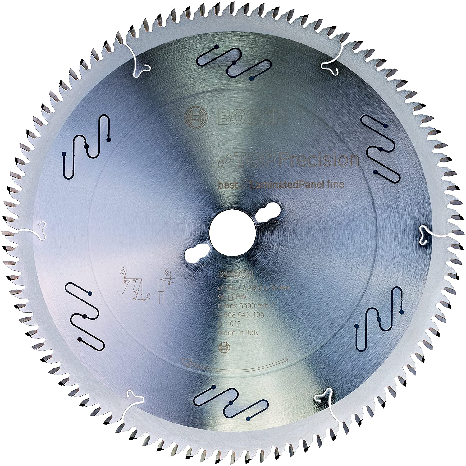 Bosch 2608642105 BSCBS 96 Tooth Top Precision Circular Saw Blade, 0 V, Silver
