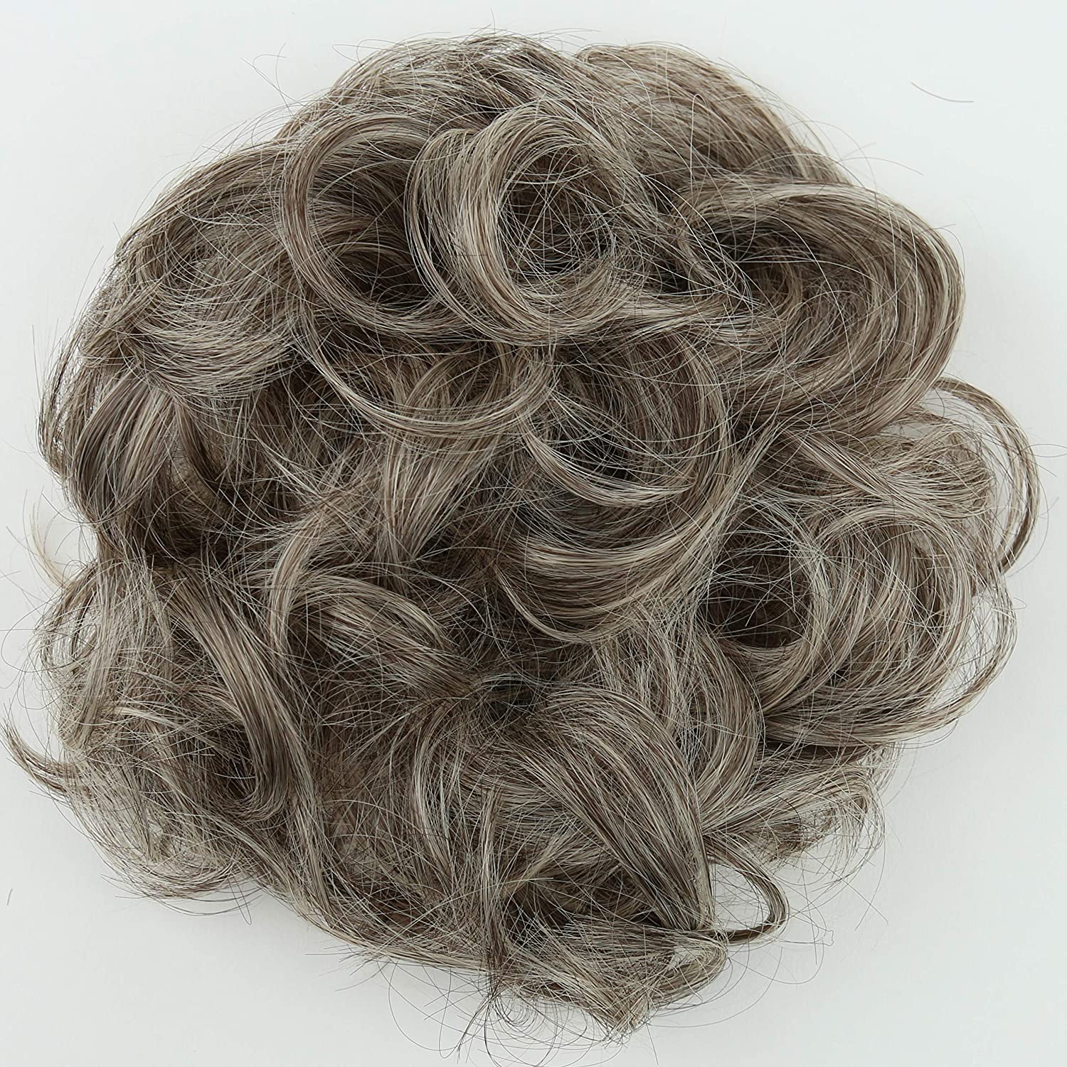 CAISHA Messy Scrunchie Bun Voluminous Wavy Hairpiece Heat-resistant Synthetic Fibres Gray Blond Mix G21A - Image 3