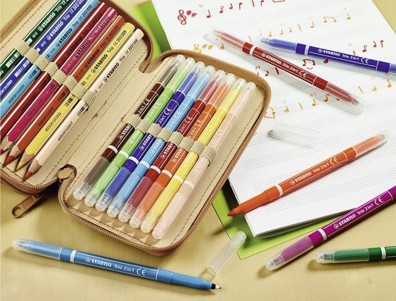 Felt Tip Pen - STABILO Trio 2 in 1 Box of 10 Brown - Image 2