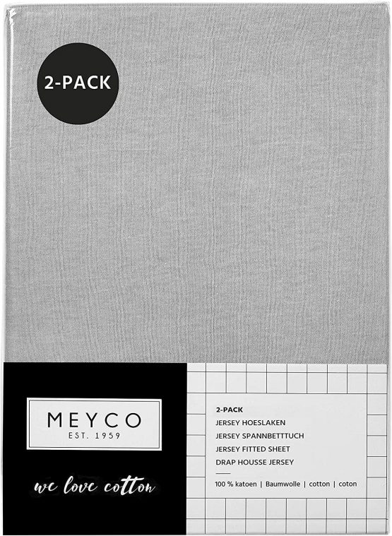 Meyco 563205 Jersey Fitted Sheet 2-Pack Baby Cradle Baby Bed 100% Cotton 40 x 80/90 cm Light Grey - Image 3