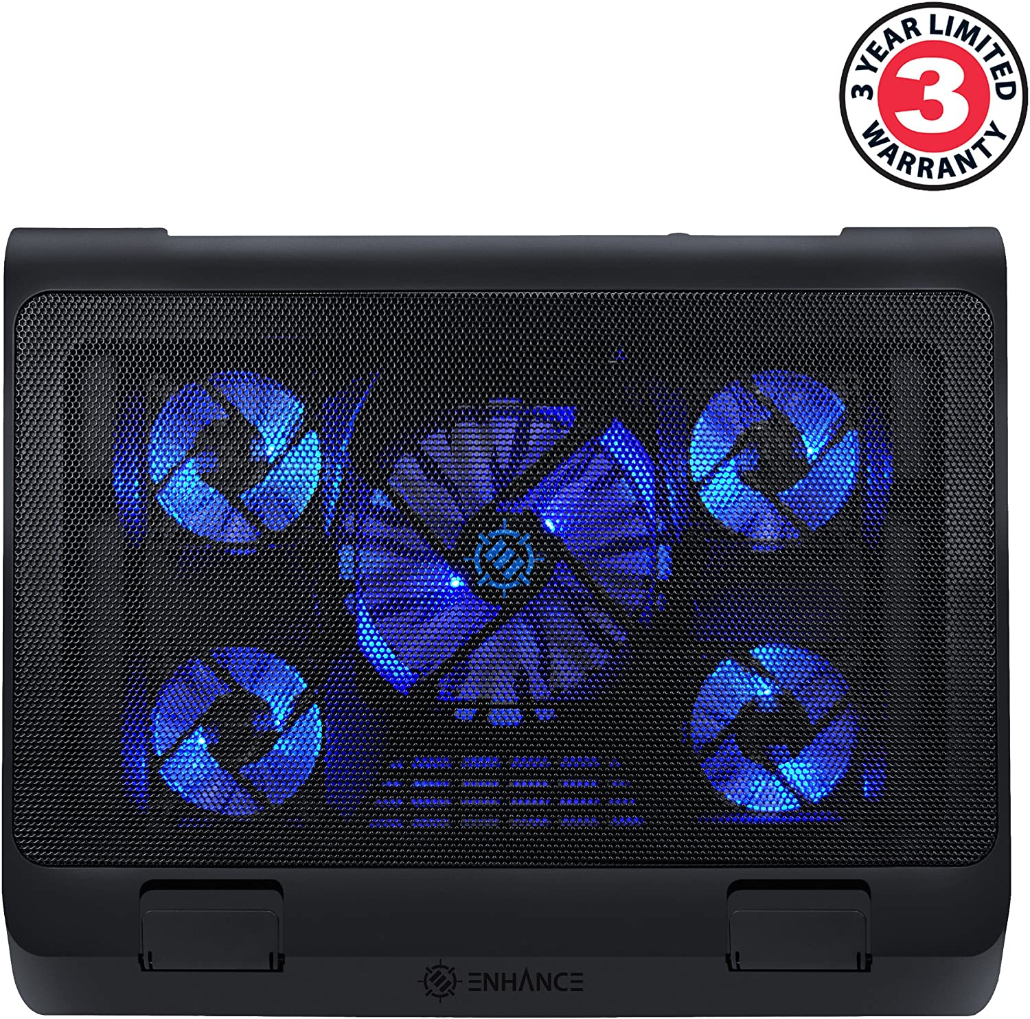 ENHANCE Gaming Laptop Cooling Pad Stand with LED Cooler Fans, Adjustable Height, and Dual USB Port for 17 Inch Laptops - Image 2