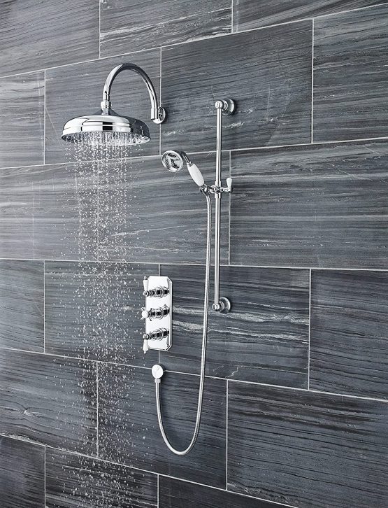 Nuie HEAD16 ǀ Traditional Bathroom Edwardian Inspired 12" Apron Fixed Shower Head, 145mm x 300mm x 300mm, Chrome - Image 2
