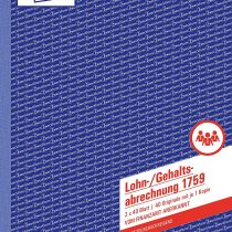 Avery Zweckform 1759 Kind/Payroll Book Carbonless A4 Carbonless 2 x 40 Sheets, Set of 1, White/Yellow