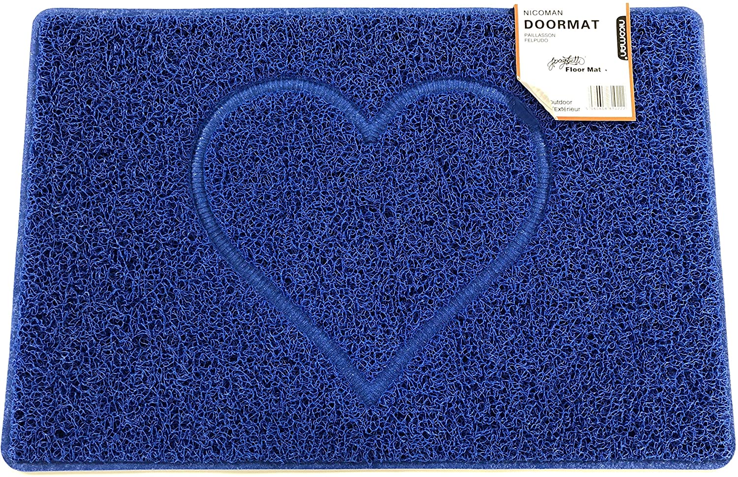 Nicoman Heart Shape Embossed Entrance Door Mat Non Slip Dirt Trapper PVC Spaghetti Mat with Rubber Base