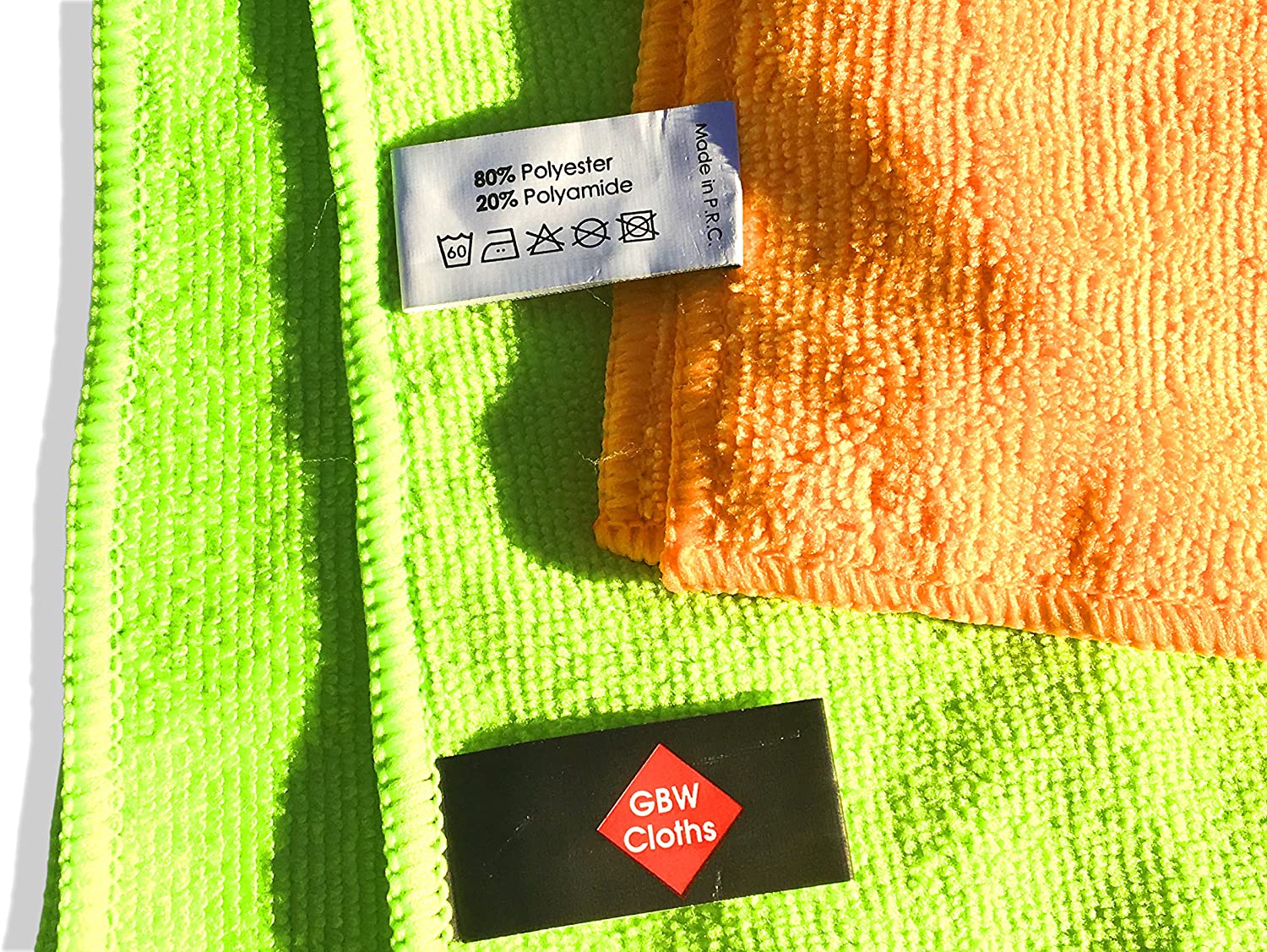 10 Pack Premium Quality Orange & Green Microfibre Cloths, Large 40x40cm (16"x16"), Lint Free Cleaning Cloth, House & Car - Image 4