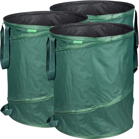 GardenMate pack of 3 x 85L pop-up garden waste bags made of 600D Oxford Polyester (H50 cm, D47 cm)