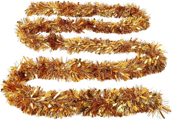 Christmas Concepts® 4m Metre Chunky/Fine Christmas Tinsel - Christmas Decoration Tinsel (GOLD) - Image 4