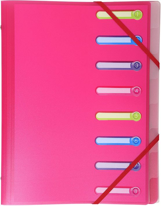 Exacompta Ref - 56189E Chromaline Multipart File with an Internal Pocket, 25x32cm for A4 Sized Documents, 8 Tabbed Sections, PP Cover with Tabs - Pack of 1 - Image 4