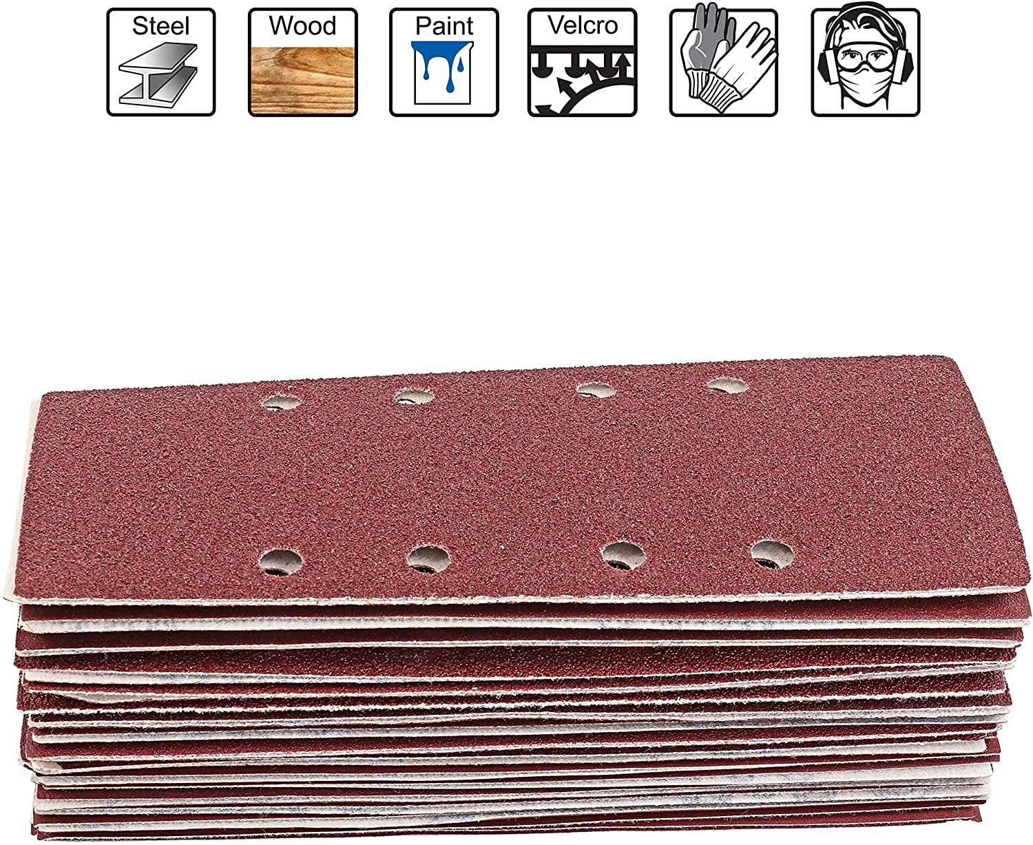 S&R Sanding Sheets - Mixed Grit 40/60/80/120/240, brown, 93 mm x 230 mm, 35 Sheets - Image 2