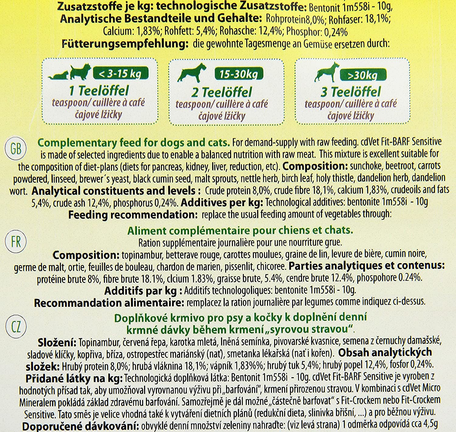 cdVet Naturprodukte Fit-BARF Sensitive 2 kg, Dog & Cat, grain-free, balanced nutrition in raw feeding, pancreas, kidney - Image 4