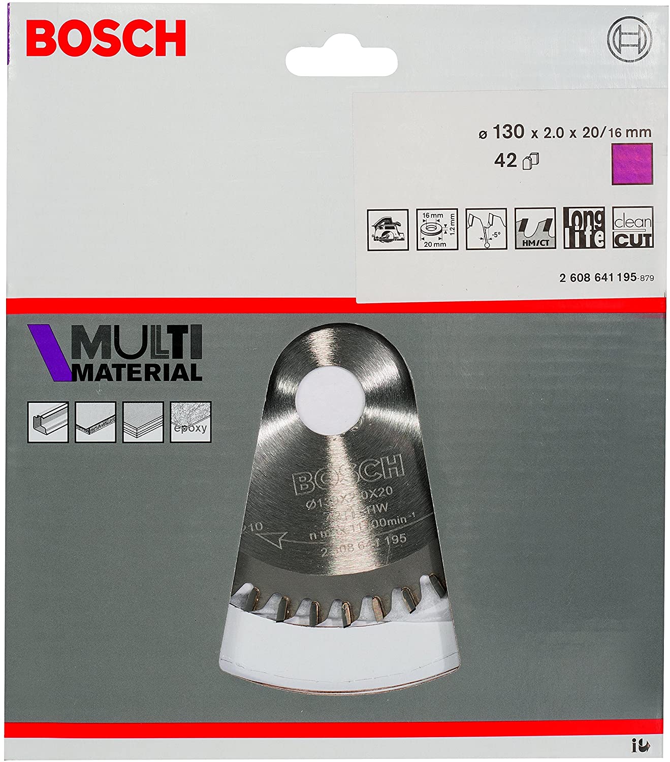 Bosch 1x PRO Multi Material Circular Saw Blade for Corded Hand-Held Saws (for Aluminium Plastics, diameter mm - Image 2