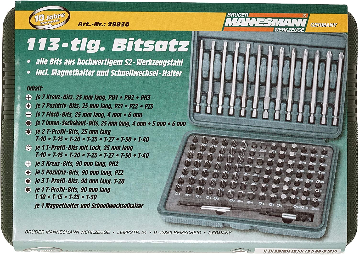Mannesmann Bit Set (113 Pieces), Multicolor, Variety Pack - Image 2