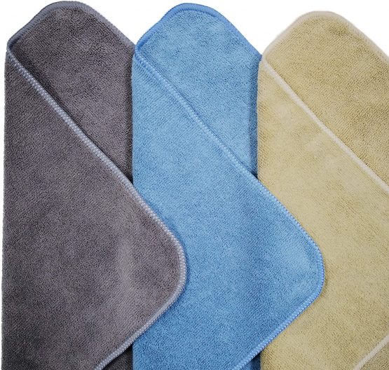 Polyte Microfibre Cleaning Towel (40x61, 6 Pack, Professional, Blue,Camel,Gray) - Image 2