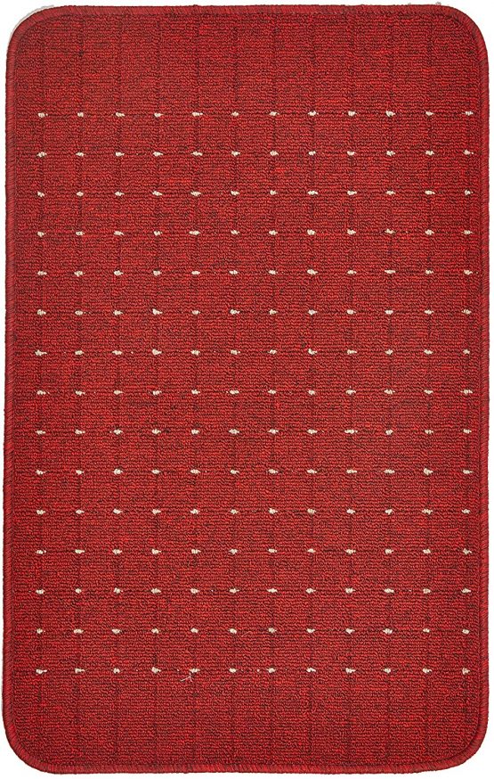 Dandy by William Armes, Stanford Small Rug Washable Kitchen Mat, Red with Cream, 80 x 50