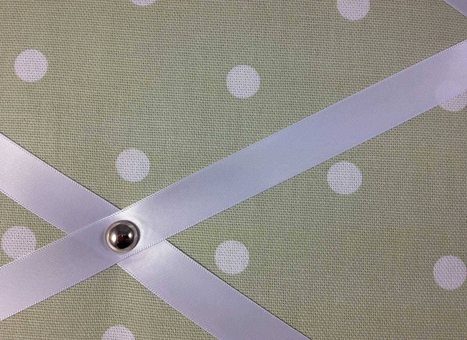 Note Board With Ribbon Notice Boards, Memo Boards, Ribbon Boards”Sage Green White Spots ...