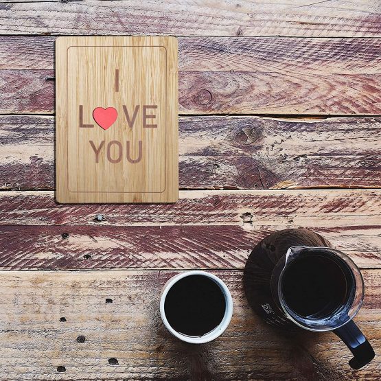 BonjourBloom: Wooden Bamboo Greetings Card (I Love You) - Image 4