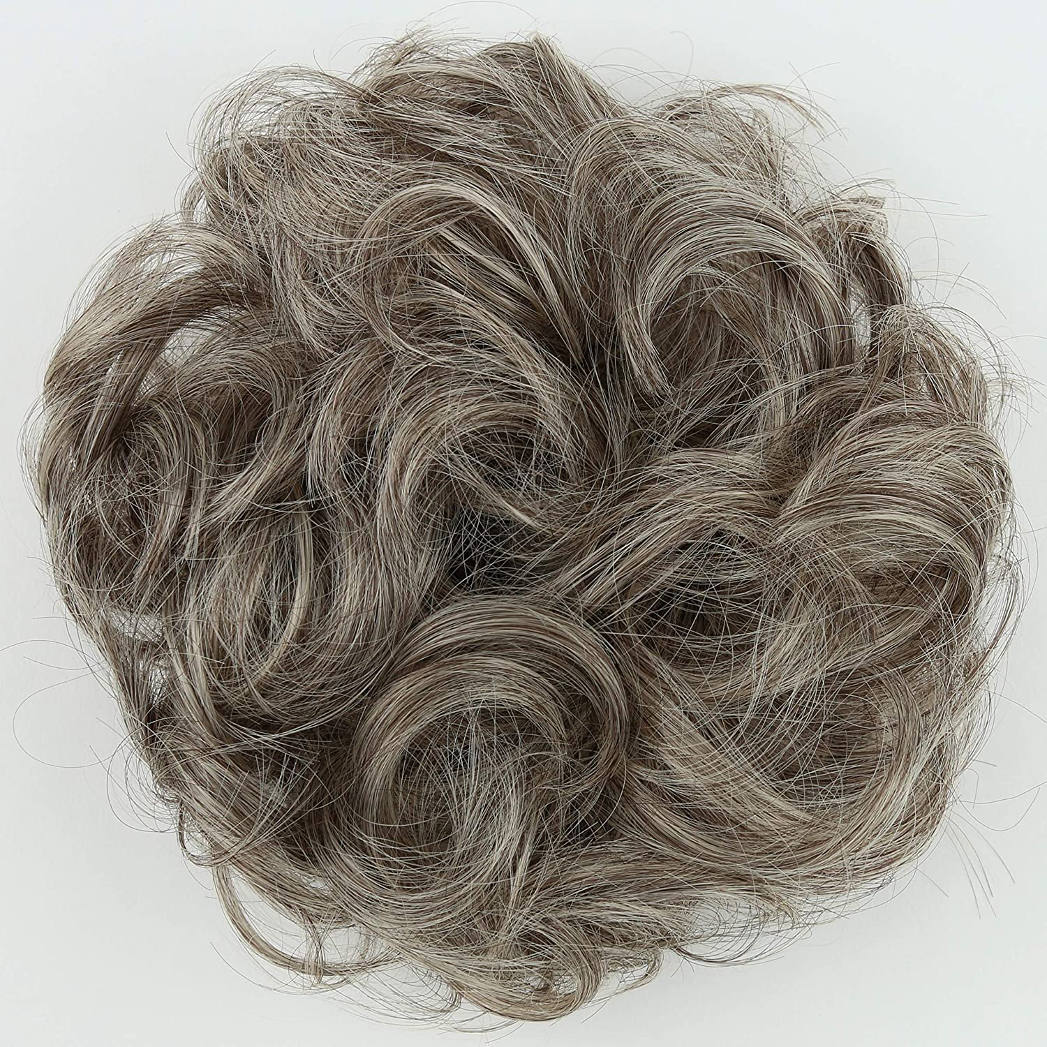 CAISHA Messy Scrunchie Bun Voluminous Wavy Hairpiece Heat-resistant Synthetic Fibres Gray Blond Mix G21A - Image 2
