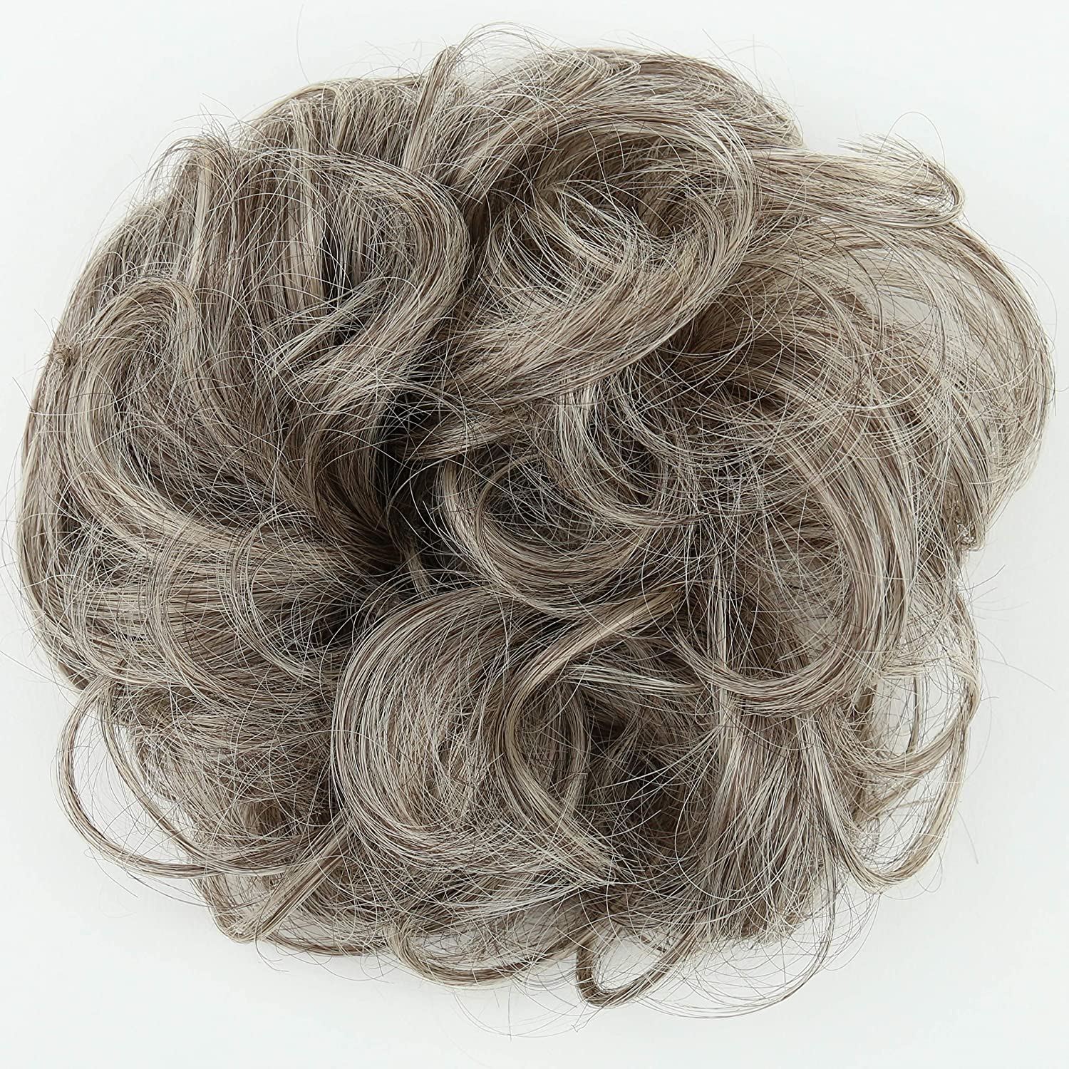 CAISHA Messy Scrunchie Bun Voluminous Wavy Hairpiece Heat-resistant Synthetic Fibres Gray Blond Mix G21A - Image 4