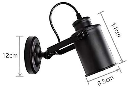Comely Vintage Industrial Wall Light Black Retro LED Ceiling Spotlight Adjustable Wall Sconce Metal Edison Wall Lighting Night Spot Lights,Flush Mount Lamp E27 Bulb Base - Image 2