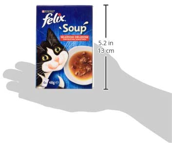 PURINA FELIX Delicious Selections Cat Soup with Beef, Chicken, Lamb - 48 bags of 48g each (8 packs of 6x48g) - Image 4