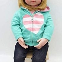 iCradle 18 inch Reborn Toddler Girl Doll Soft Silicone Vinyl Real Baby Gold Hair Cute Baby Xmas Gift