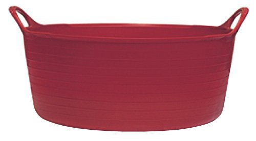 Decco SP35R Tubtrugs 35L Large Shallow Flexible 2-Handled Recycled Tub, Red