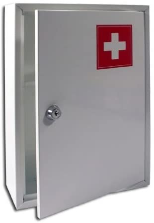 BARGAINS-GALORE First Aid Medical Cabinet - Use at Home, Office, School, Lab, Medicine Kit, White