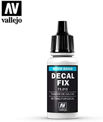 Vallejo Clear Decal Fixative, 18 ml Bottle, Ideal for Model Painting and Craft Projects Quick-Drying Formula, Non-Toxic