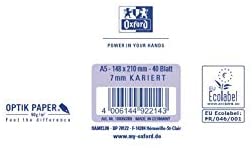 Hamelin Paperbrands 384504007 School Pad Optic Paper 90 g/m² / A7 / 5 mm Squares / 40 Sheets per Pad/Pack of 10 - Image 3