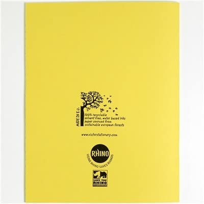 Rhino A5+ Exercise Books, 64-Page / 8mm Lined with Margin Paper Notebook, 10-Pack, 9 x 7 Writing Book - Image 4