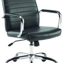 Office Hippo Faux Leather Office Chair with Arms, Desk Chair for Home Office, Swivel, Wheels, Black
