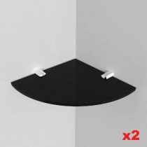 Expression Products Two Small Acrylic Corner Safety Shelves - 150mm - approx 6" comes with Chrome fixings, Free Trolley Token Material Sample Included per Shipment, Black