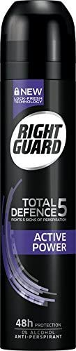 Right Guard Mens Deodorant, Total Defence 5 Active Protection Anti-Perspirant Spray, Multipack 6 x 250 ml - Image 3
