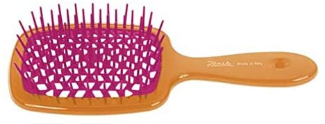 Jäneke Superbrush Orange Brush with Hedgehog Fuchsia - 55 gr, Corpo Arancione with Riccio Fuxia
