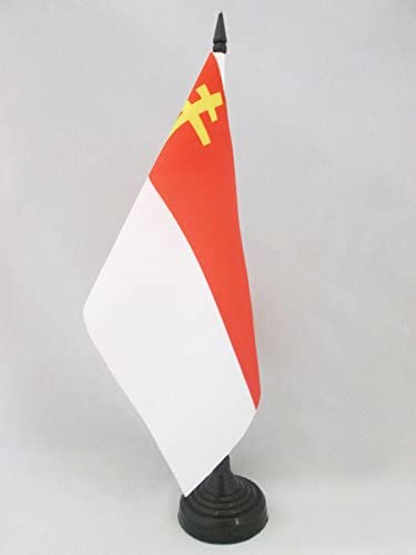 AZ FLAG Free Republic of Alsace-Lorraine Table Flag 5'' x 8'', Alsace-Lorraine Office Decoration 100% Polyester 21 x 14 cm