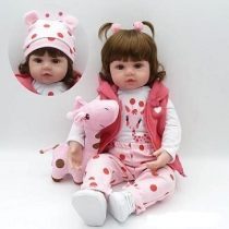 iCradle 18 inch Real Baby Size Reborn Toddler Girl Doll Soft Silicone Touch Baby Gift for Girls