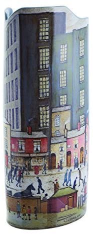 John Beswick Silhouettes d'art Vase - Lowry - Coming from the Mill, Multicolor, Dimensions 7 cms wide x 24.5 cms high