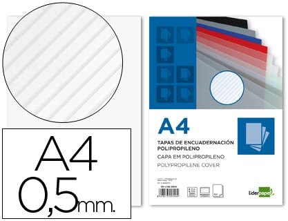 Liderpapel TE20 - Pack of 100 Binding Caps, A4, 0.5 mm, transparent