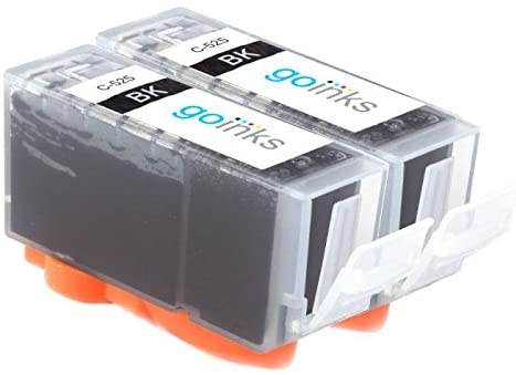 Go Inks C-525Bk Compatible Black Ink Cartridge to replace Canon PGI-525Bk for use with Canon PIXMA Printers (Pack of 2)