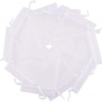 Organza Bags,100 Pack Gift Candy Favor Bags Jewellery Pouch for Wedding Parties Celebrations White 9x12CM
